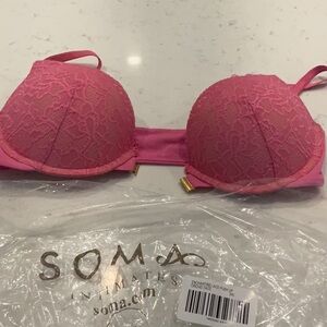 Soma Vibrant Pink Lace Bra